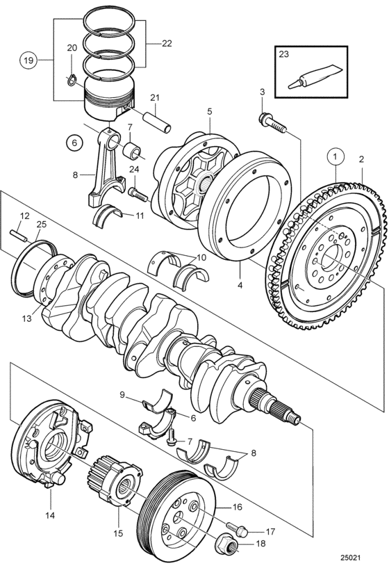 Схема узла Crank Mechanism Для Volvo Penta D3-150I-D