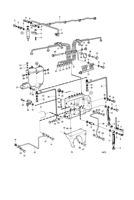 Схема узла Fuel System, Classed Engine Для Volvo Penta Tmd120B