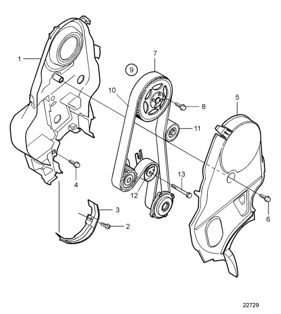 Схема узла Timing Gear Housing Для Volvo Penta D3-130A-A