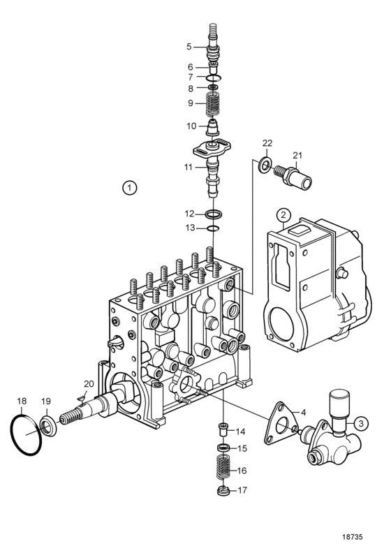 Схема узла Fuel Injection Pump, Components: 3803806 Для Volvo Penta Tamd74A-A
