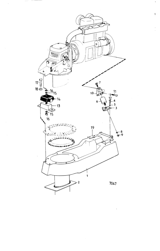 Схема узла Engine Suspension, Sail Boat Drive Unit Для Volvo Penta Md7