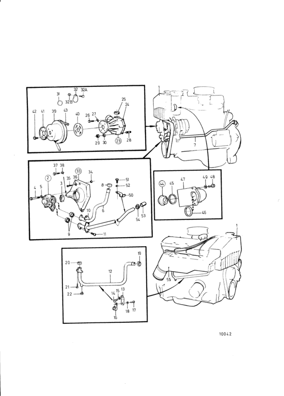 Схема узла Cooling System, Induction- And Exhaust Manifold: 230A/Sp-A Mt Для Volvo Penta 230A