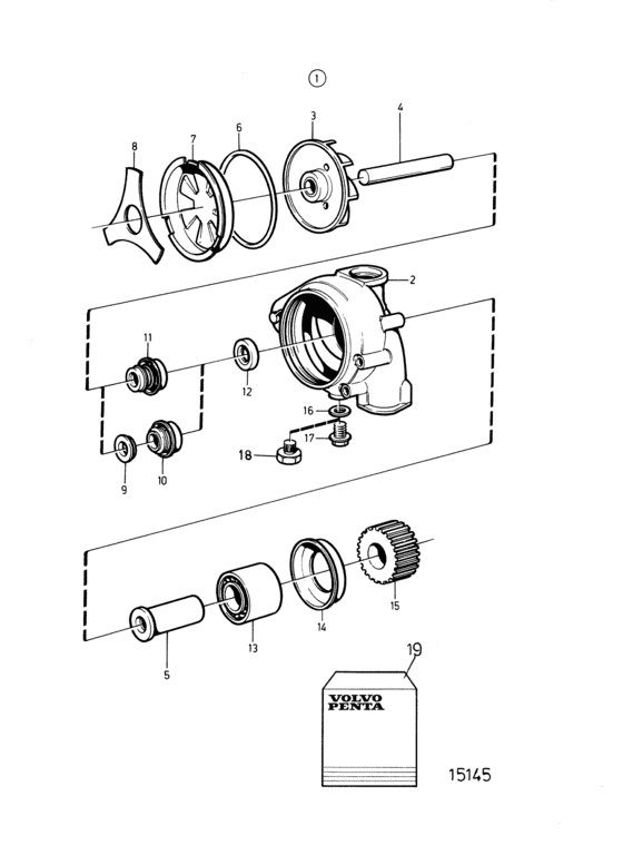 Схема узла Water Pump, Components: 477397 Для Volvo Penta Tamd71B