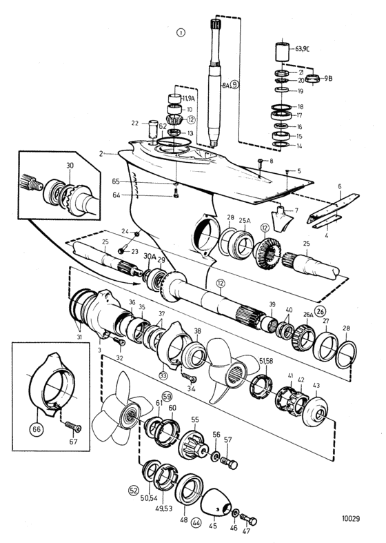 Схема узла Lower Gear Unit Для Volvo Penta Md31A