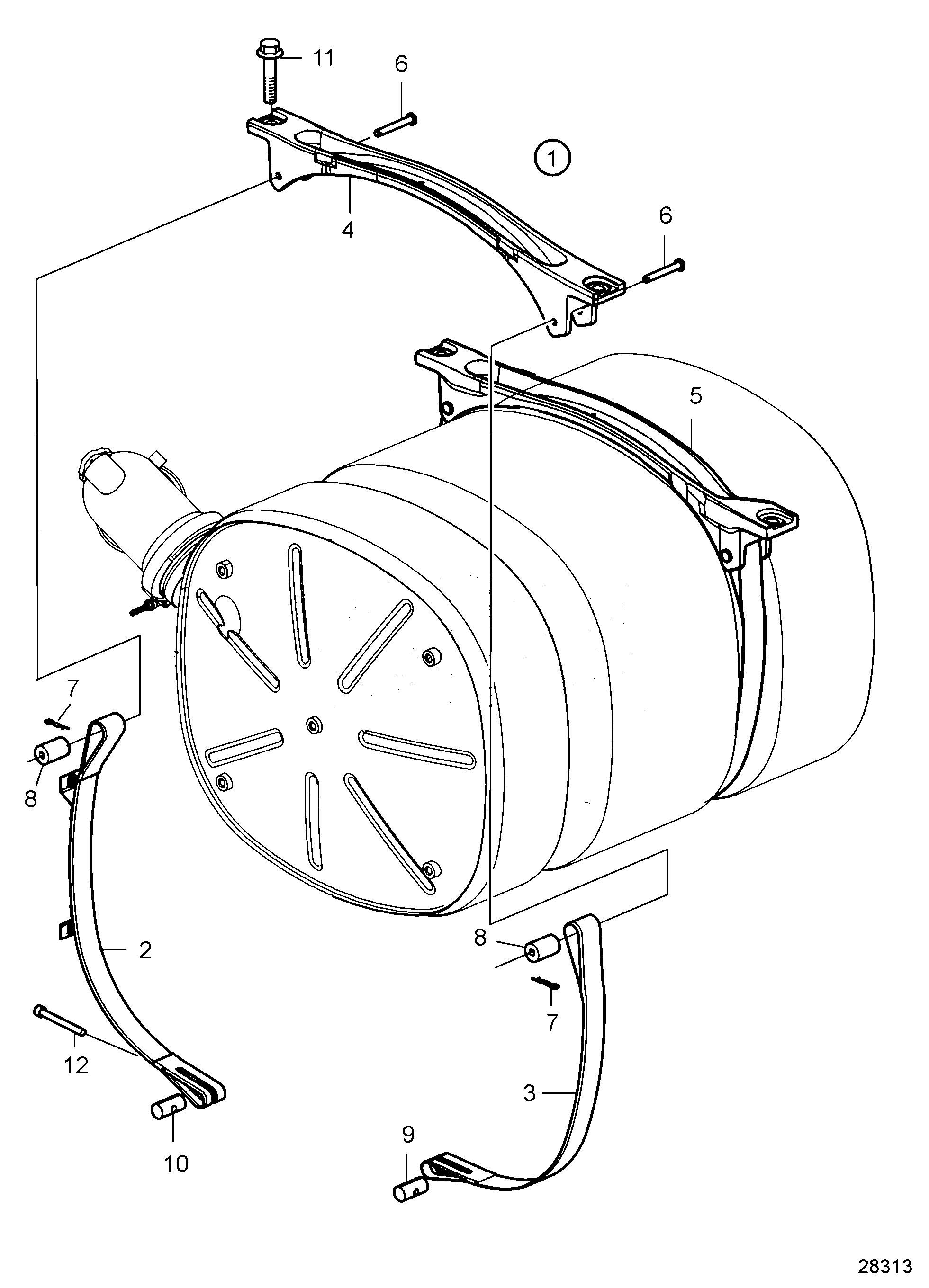 Схема узла Scr. Mounting Bracket, Muffler Side Mounting