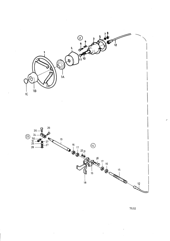 Схема узла Steering Mechanism Roto Pilot Для Volvo Penta Aq145A