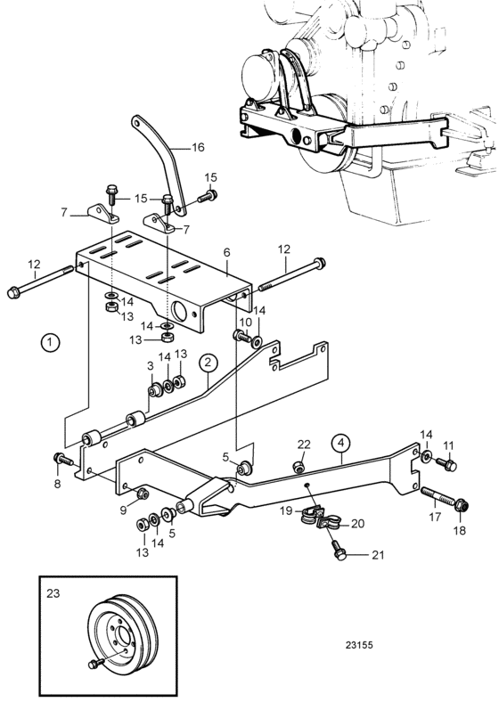 Схема узла Universal Bracket Для Volvo Penta D41L-A