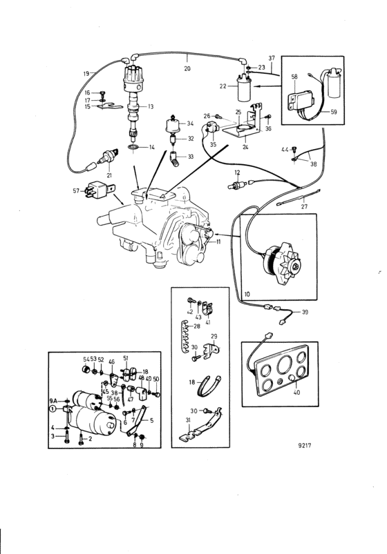 Схема узла Electrical Equipment And Instruments: B Для Volvo Penta Aq271B