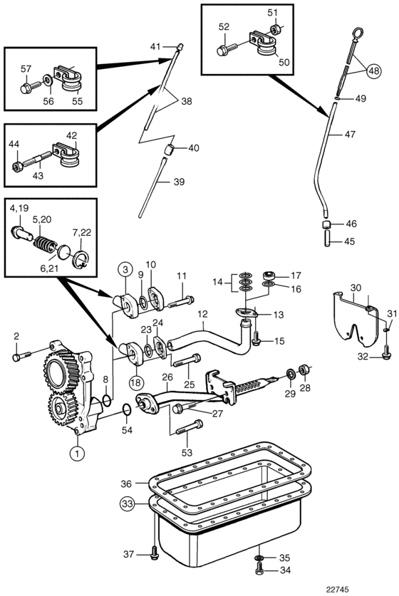 Схема узла Lubricating System Для Volvo Penta Tmd31L-A