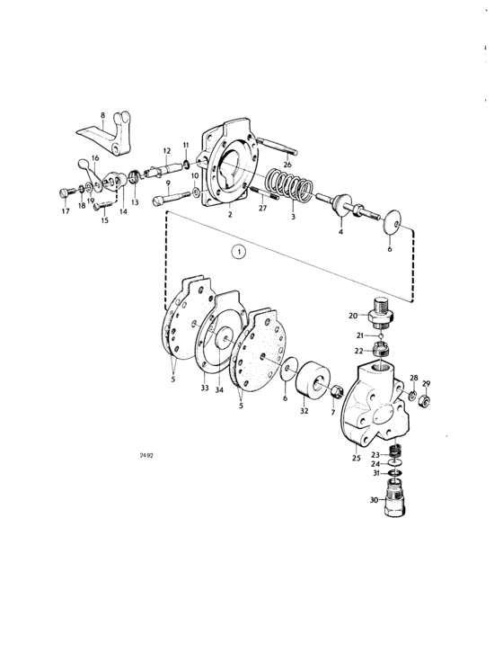 Схема узла Fuel Feed Pump Для Volvo Penta Aqd70Bl