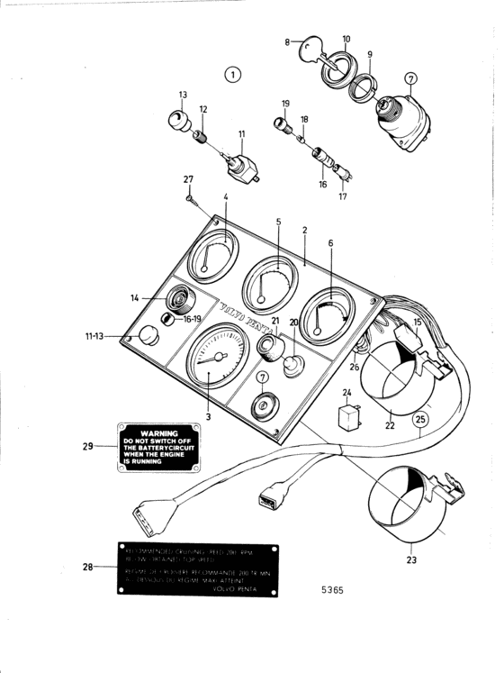 Схема узла Панель Инструментов Для Volvo Penta Aqad40B