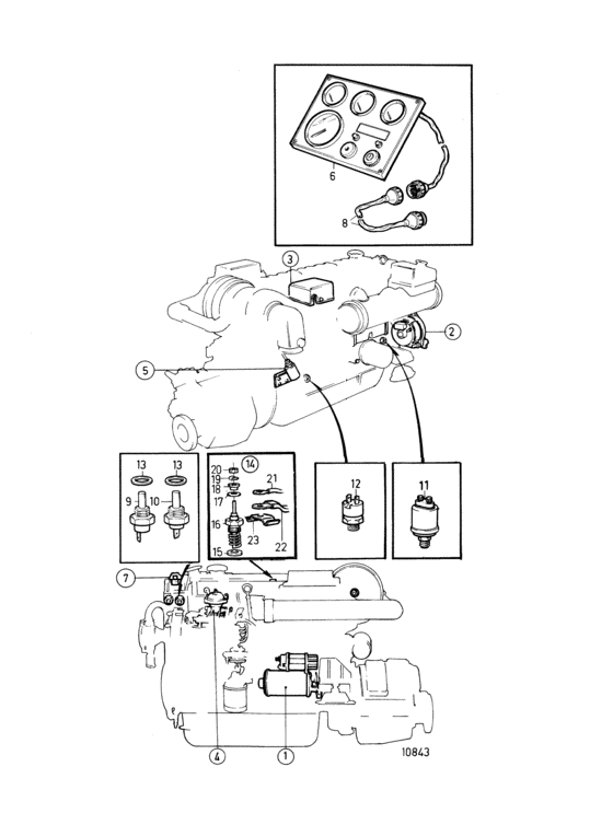 Схема узла Electrical System And Instruments: A Для Volvo Penta Tmd41A