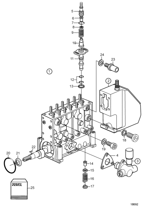 Схема узла Fuel Injection Pump, Components: 3803811 Для Volvo Penta Tamd74A-A