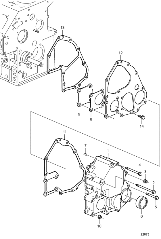 Схема узла Timing Gear Housing Для Volvo Penta D1-13B