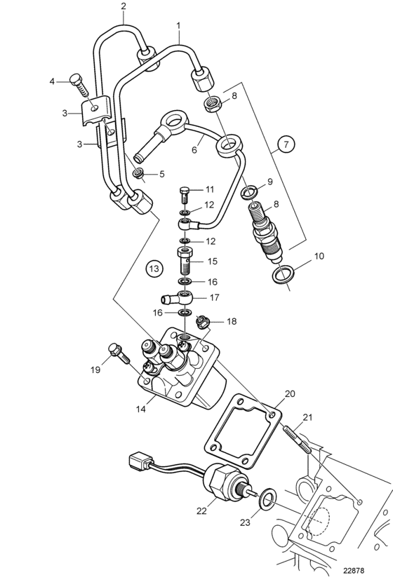 Схема узла Топливная Система Для Volvo Penta D1-13A