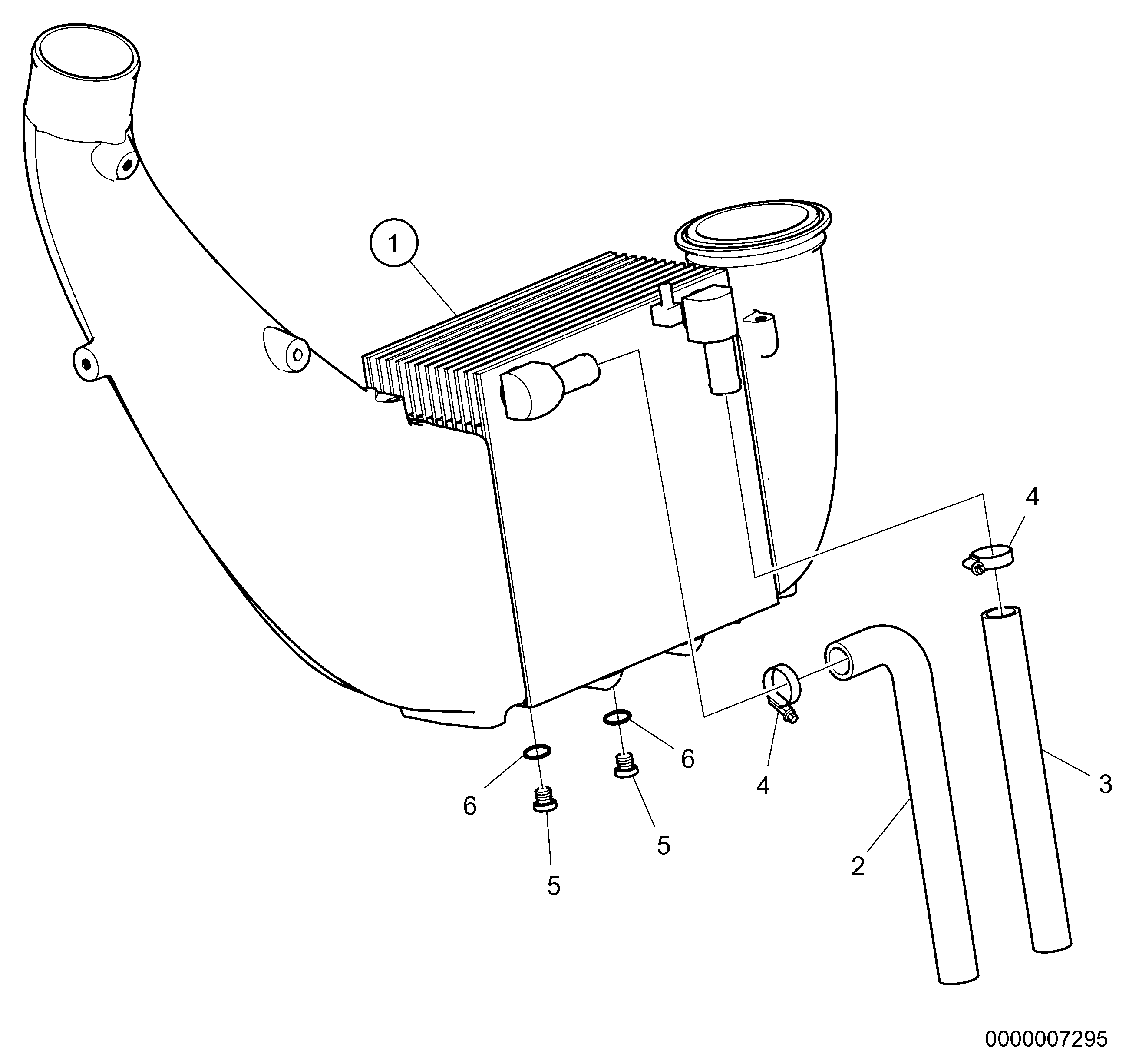 Схема узла Charge Air Cooler. Low Pressure