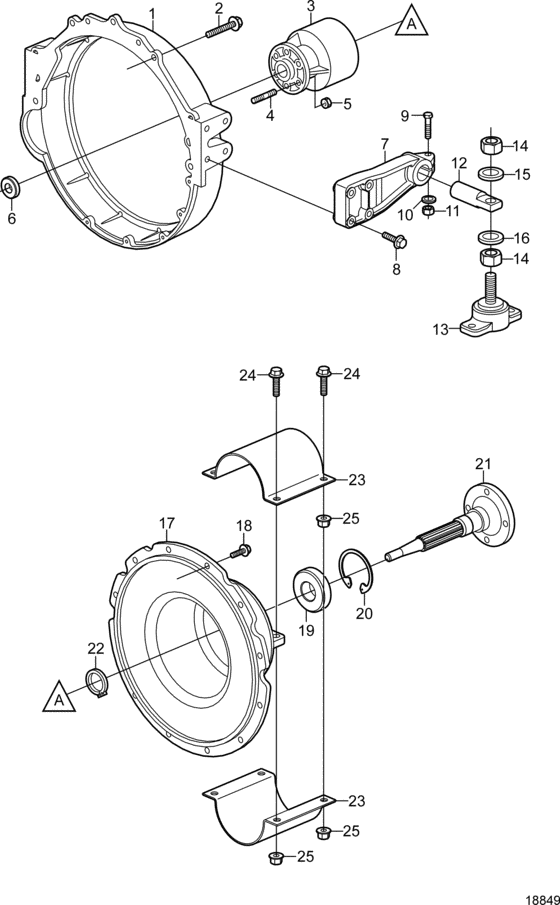 Схема узла Jackshaft Для Volvo Penta 4.3Gxi-B