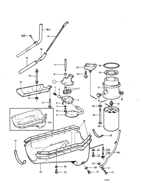 Схема узла Lubricating System Для Volvo Penta Aq225D