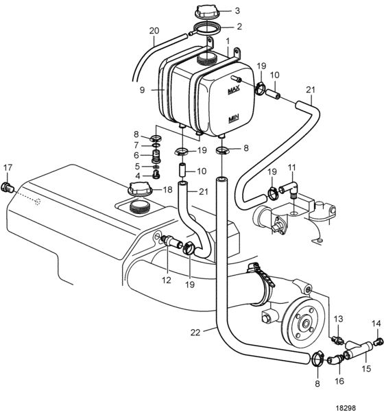 Схема узла Бак Дополнительный Для Volvo Penta Tamd74A-A
