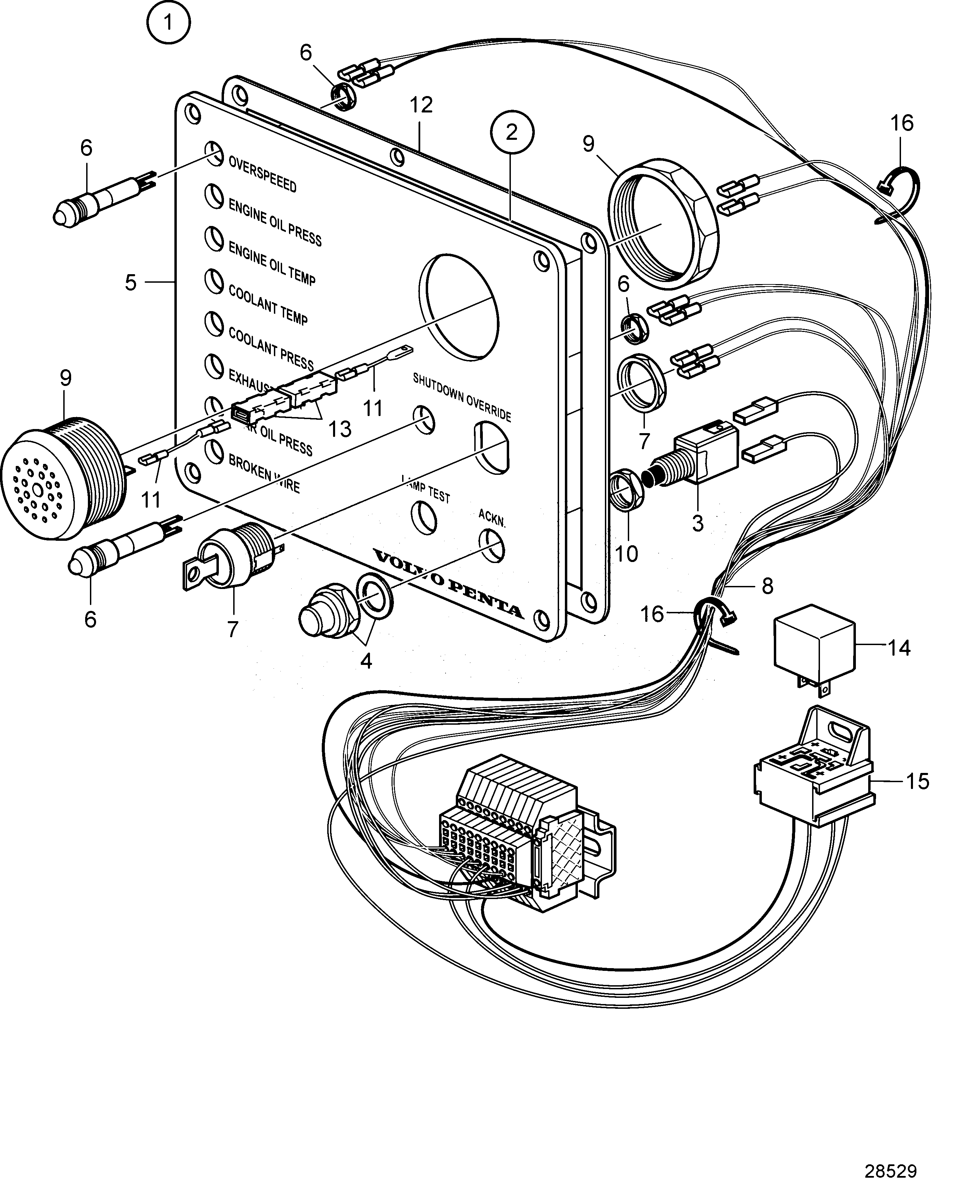 Схема узла Shut Down System, Control Panel. Evc-E4