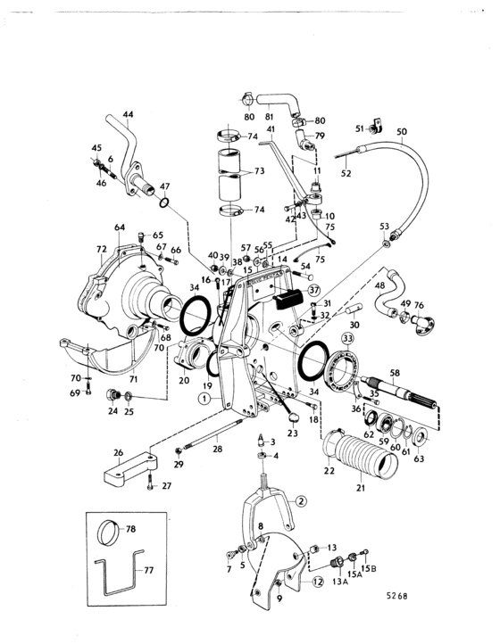 Схема узла Connecting Components Aq Drive Unit 280 Для Volvo Penta Aq170B