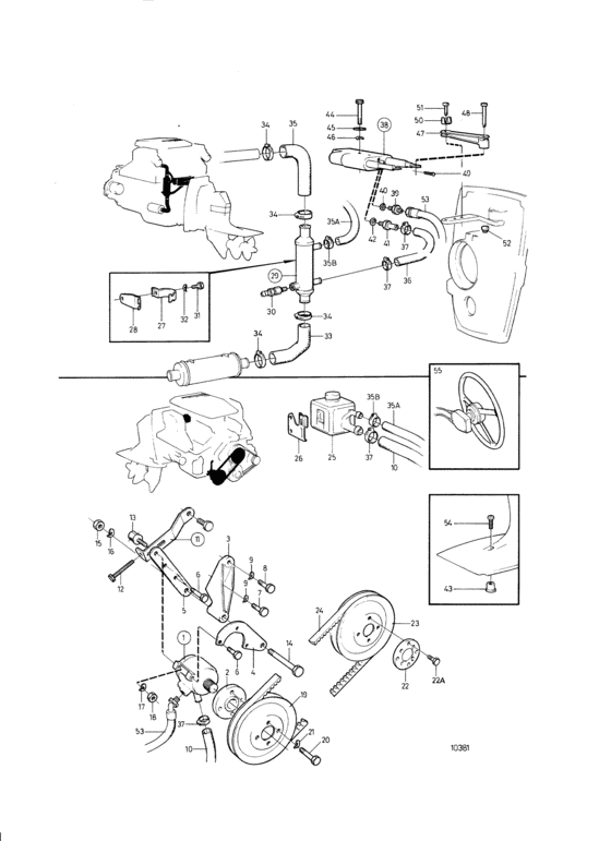 Схема узла Power Steering Drive Unit Dp-B, Dp-B1 Для Volvo Penta 740A