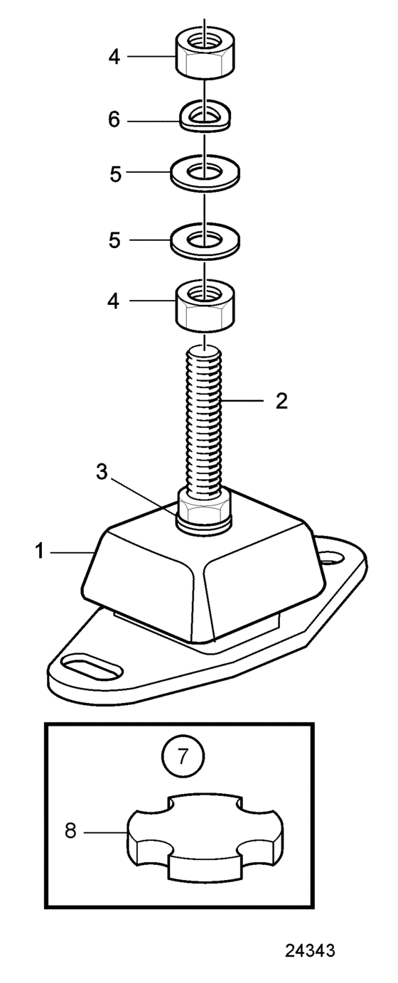 Схема узла Engine Mounts, Front Для Volvo Penta D3-130I-A