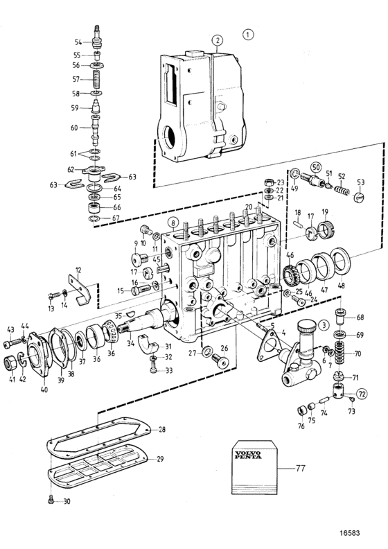 Схема узла Fuel Injection Pump, Components Для Volvo Penta Tamd102A