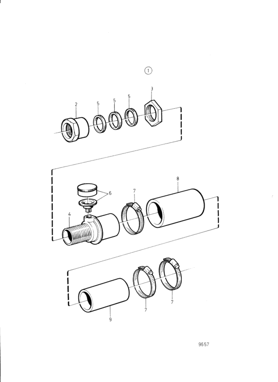 Схема узла Stuffing Box: 859013 Для Volvo Penta Tmd31A