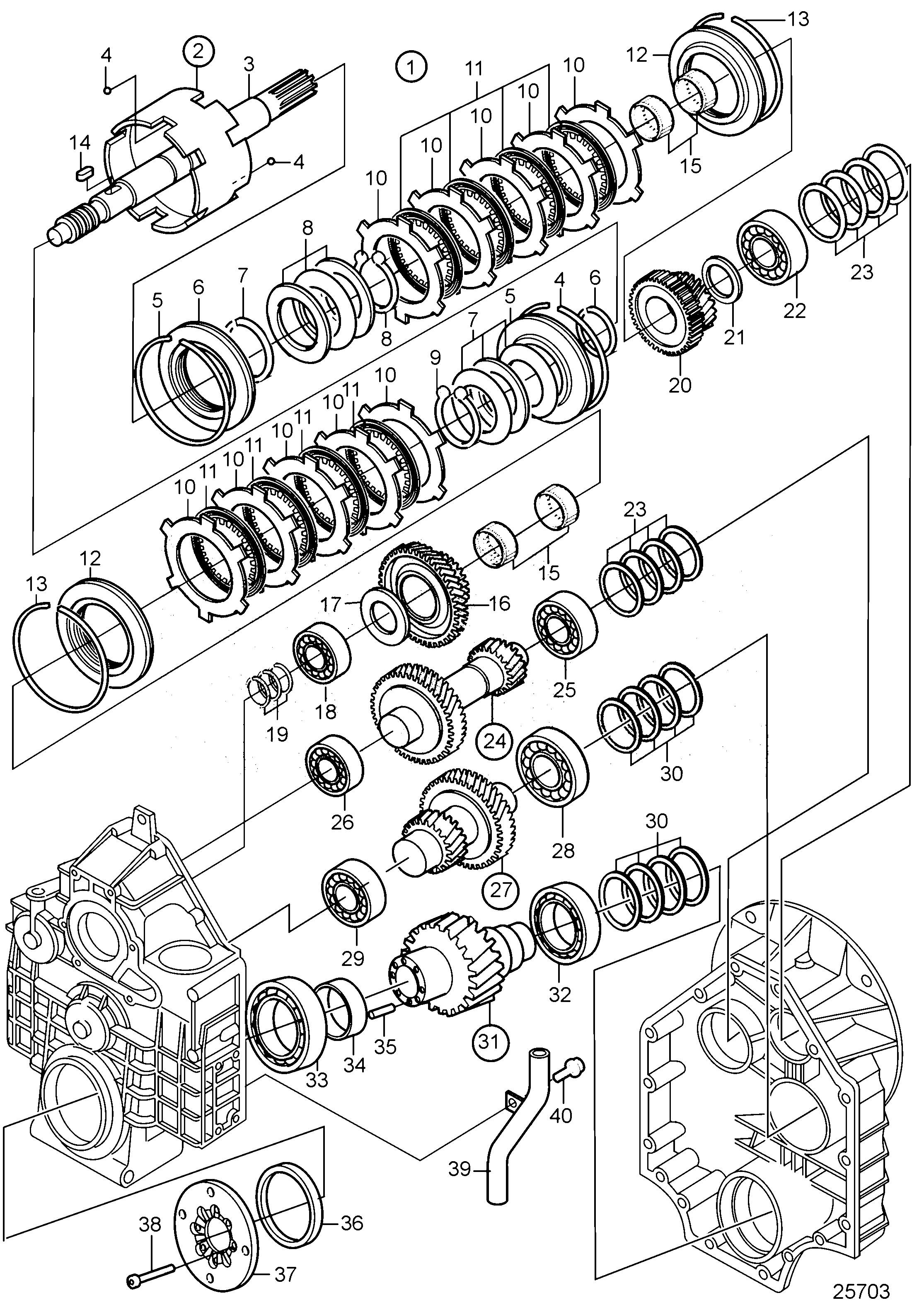 Схема узла Reverse Gear Hs63Iv-A, Components: Ratio 1.56:1
