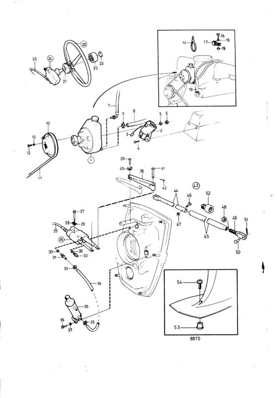 Схема узла Power Steering Aq Drive Unit 290A, Dp290A Для Volvo Penta Aq211A