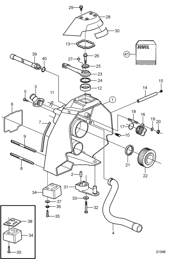 Схема узла Transom Shield Для Volvo Penta Sx-Maclt