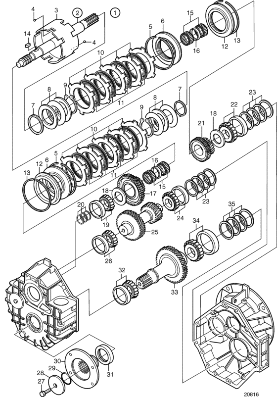 Схема узла Reverse Gear Hs80Ae-A, Components Для Volvo Penta Hs80Ae-A