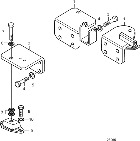 Схема узла Engine Suspension, Sail Boat Drive Unit Для Volvo Penta D2-55F