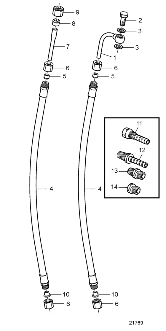 Схема узла Flexible Fuel Hose Для Volvo Penta D9A2B Mh