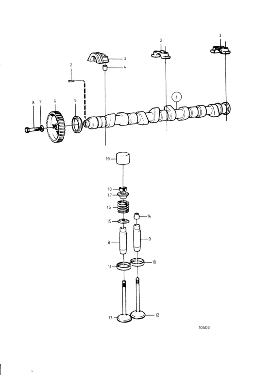 Схема узла Camshaft And Valve Mechanism Для Volvo Penta 251A