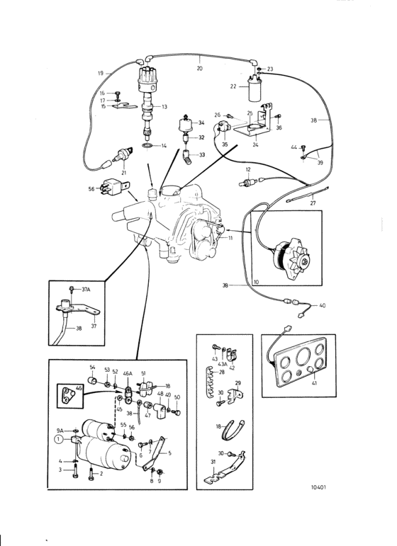 Схема узла Electrical Equipment And Instruments Для Volvo Penta 501A