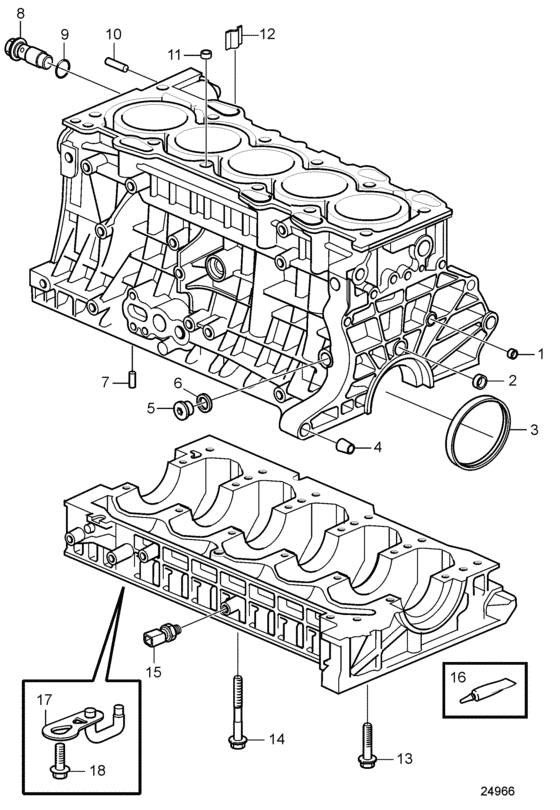 Схема узла Barrel Assy Cylinder Для Volvo Penta D3-130A-B