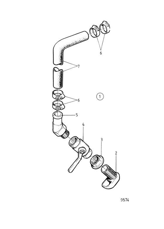 Схема узла Cooling Water Intake Для Volvo Penta Tmd22A