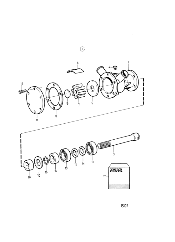 Схема узла Sea Water Pump, Components Для Volvo Penta Md22A