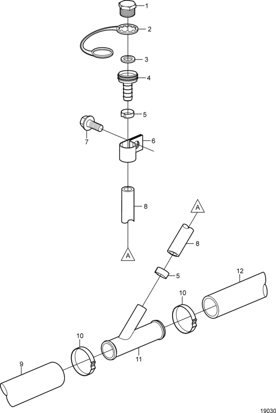 Схема узла Engine Flush System Для Volvo Penta 3.0Glp-B