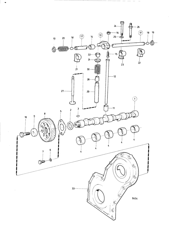Схема узла Camshaft And Valve Mechanism Для Volvo Penta Tmd30A