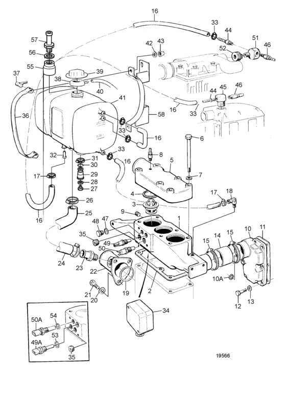 Схема узла Keel Cooling: B Для Volvo Penta Tamd122P-C