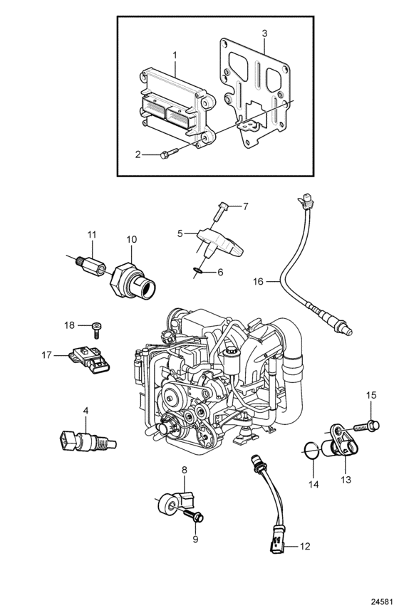 Схема узла Electronic Engine Control Для Volvo Penta 3.0Gxic-J