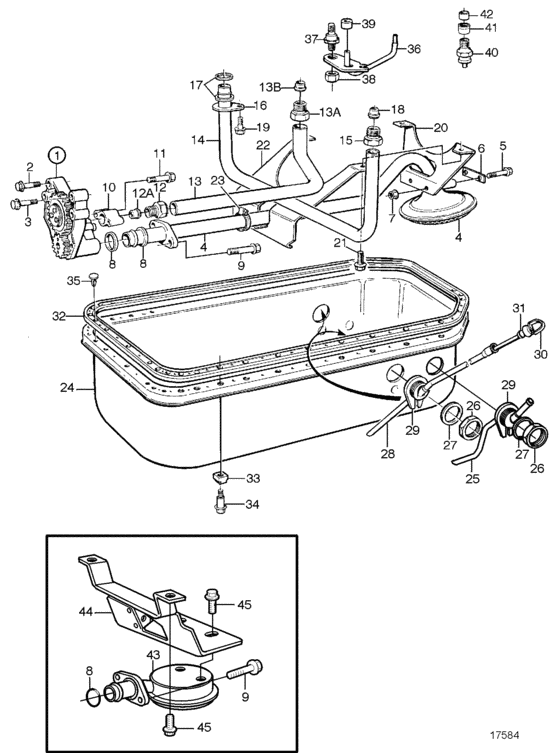 Схема узла Lubricating System Для Volvo Penta Tamd74C-B