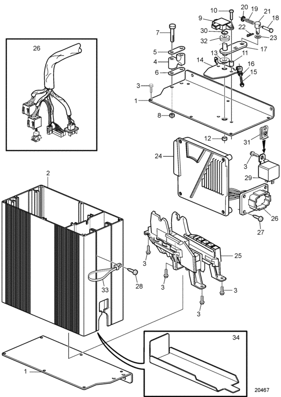Схема узла Electrical Box Для Volvo Penta D3-110I-A