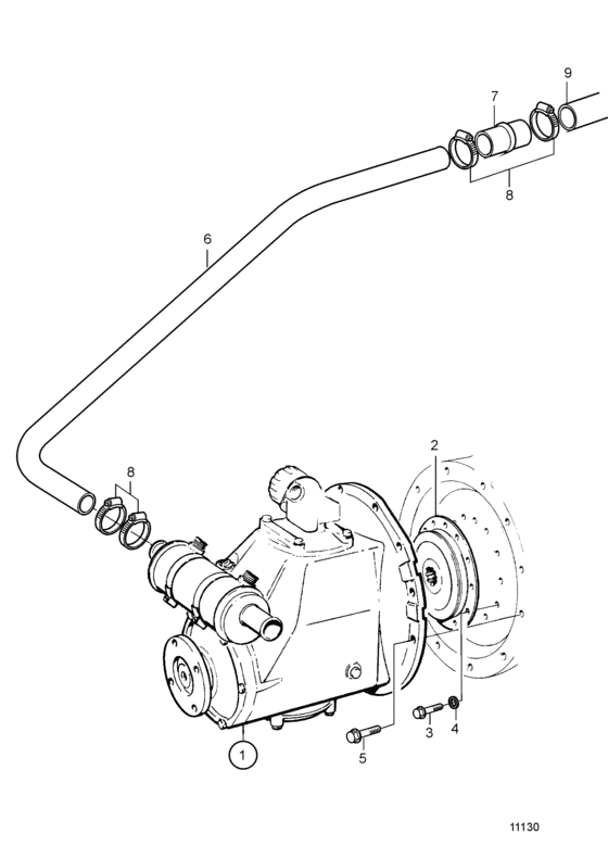 Схема узла Connecting Components Reverse Gear Hs1A Для Volvo Penta Tmd41B