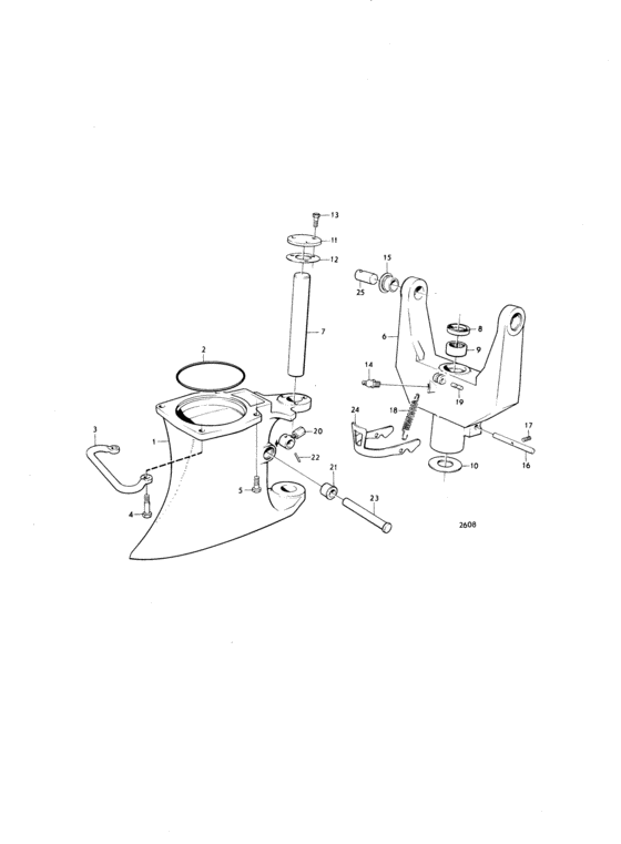 Схема узла Intermediate Housing Aq Drive Unit 100B Для Volvo Penta Bb115C