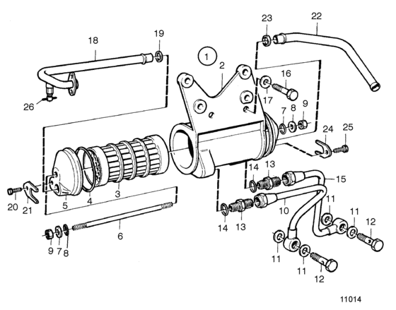 Схема узла Масляный Охладитель Для Volvo Penta 2003Tb