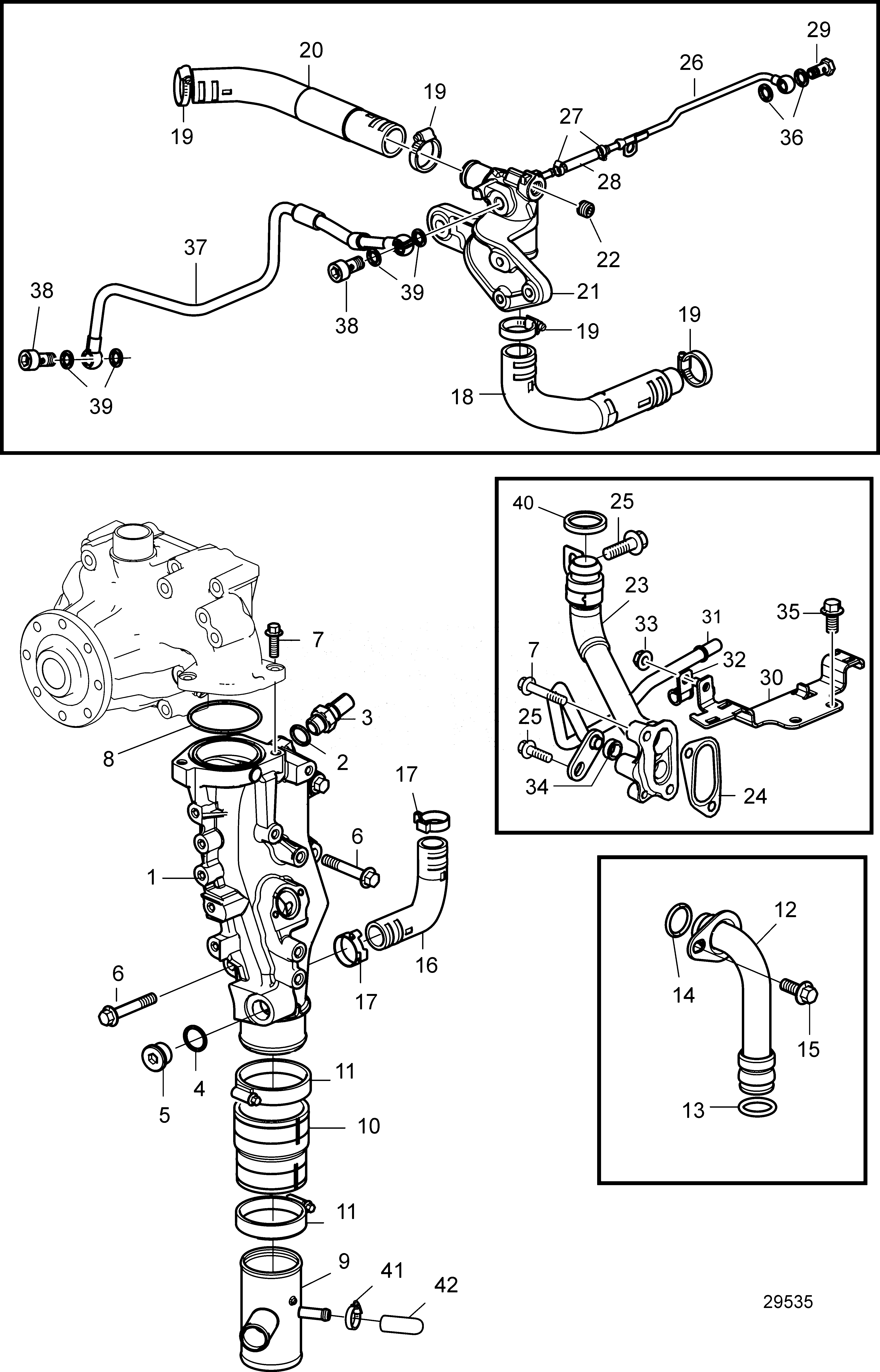 Схема узла Cooling System And Components. (Sn -7005442880)